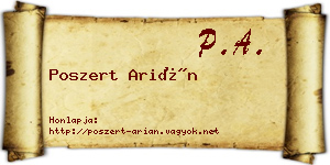 Poszert Arián névjegykártya